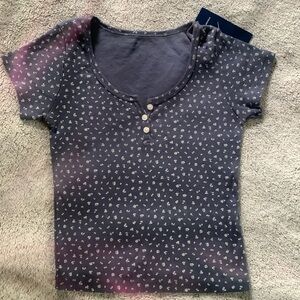Blue Floral Brandy Melville Zelly Top (one size)